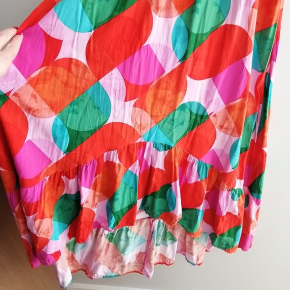 Anthropolgie Abel The Label Asymmetrical Geometic Colourful Midi Dress Small - Picture 9 of 17